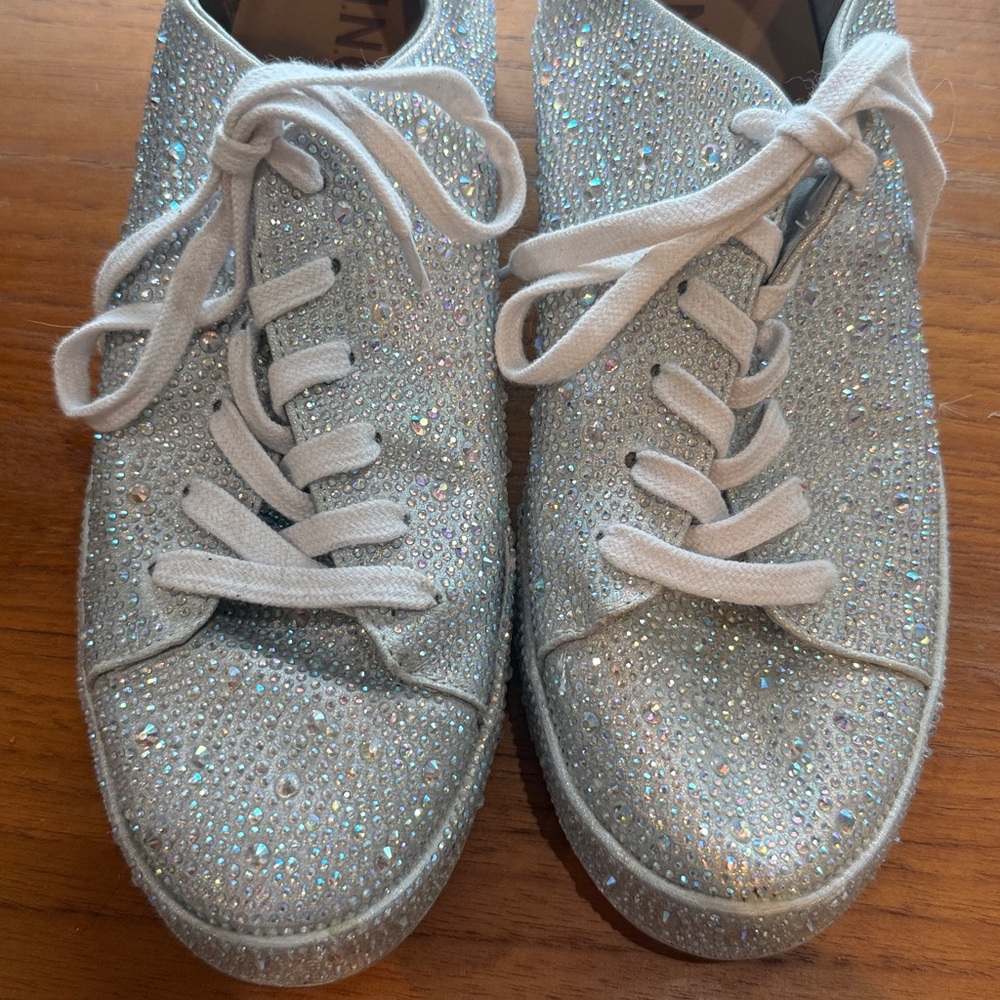 INC Lola Silver Rhinestone Sneakers - Picture 2 of 10